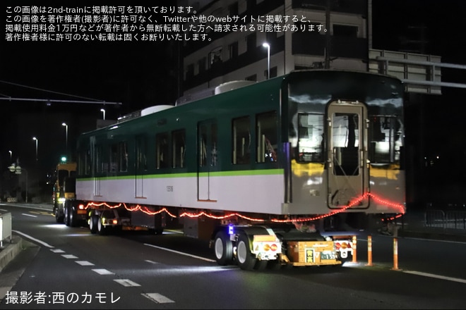 【京阪】13000系13018Fの中間車13518・13718号車が陸送（4枚目）