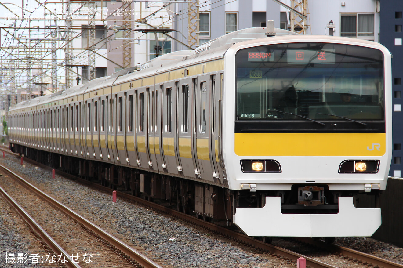 【JR東】E231系ミツA528編成 大宮総合車両センター入場の拡大写真