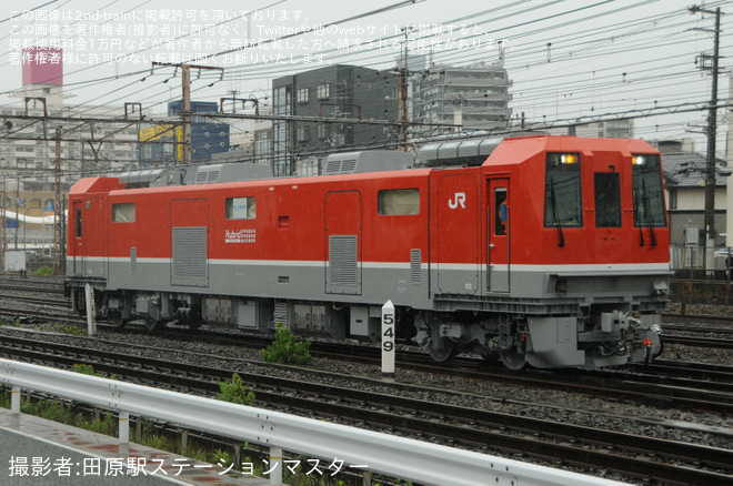 【JR西】DEC743-1が近畿車輛を出場し公式試運転を吹田貨物西～東淀川間で撮影した写真