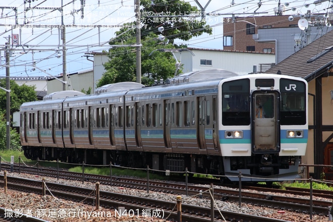 【JR東】211系1000番台N318編成が延命工事を実施し長野総合車両センター構内試運転を不明で撮影した写真