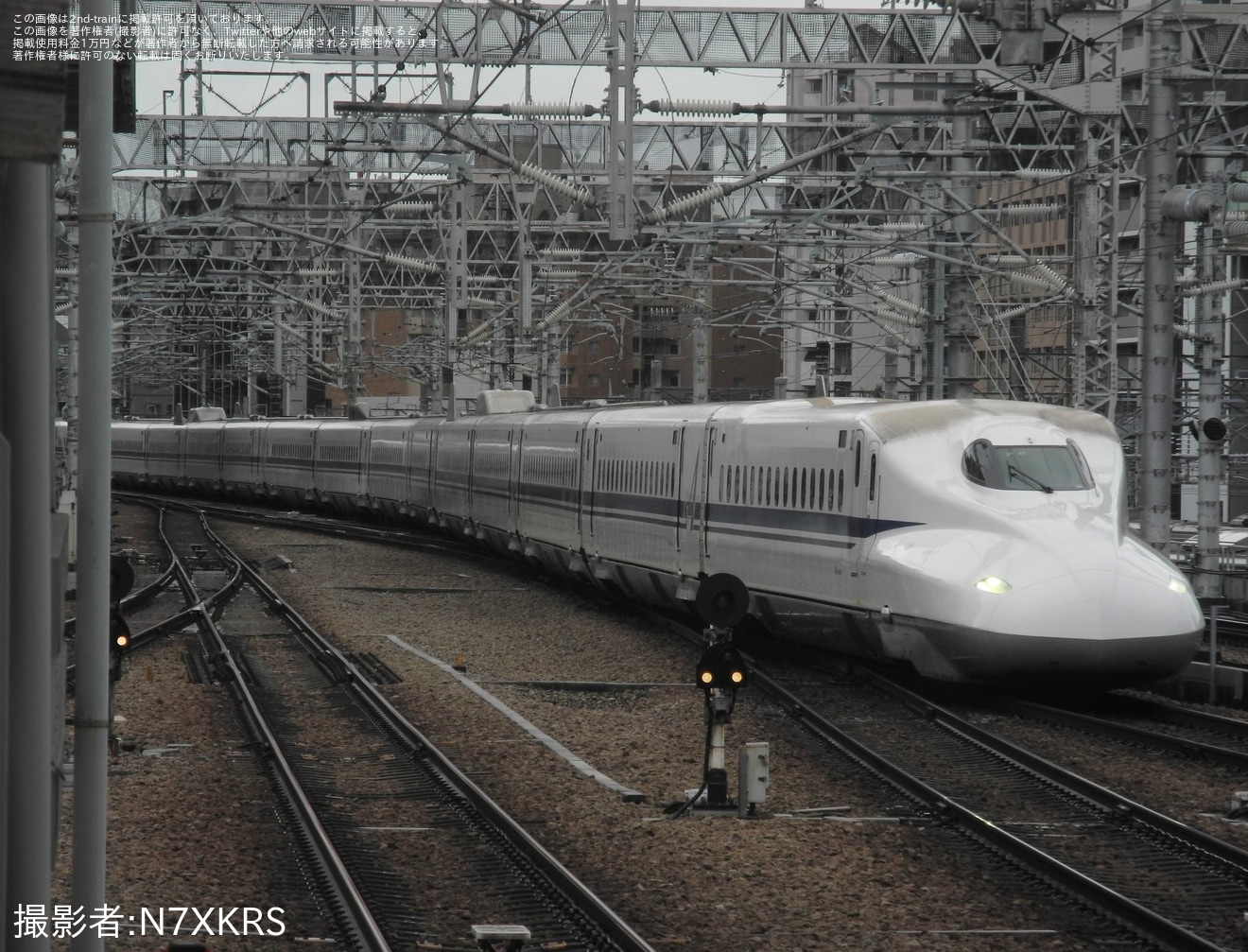 【JR西】N700A F8編成が博多総合車両所を出場し試運転の拡大写真