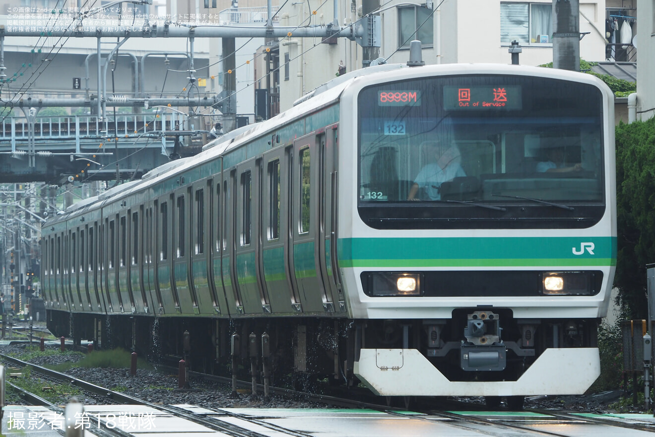 【JR東】E231系マト132編成東京総合車両センター出場回送の拡大写真