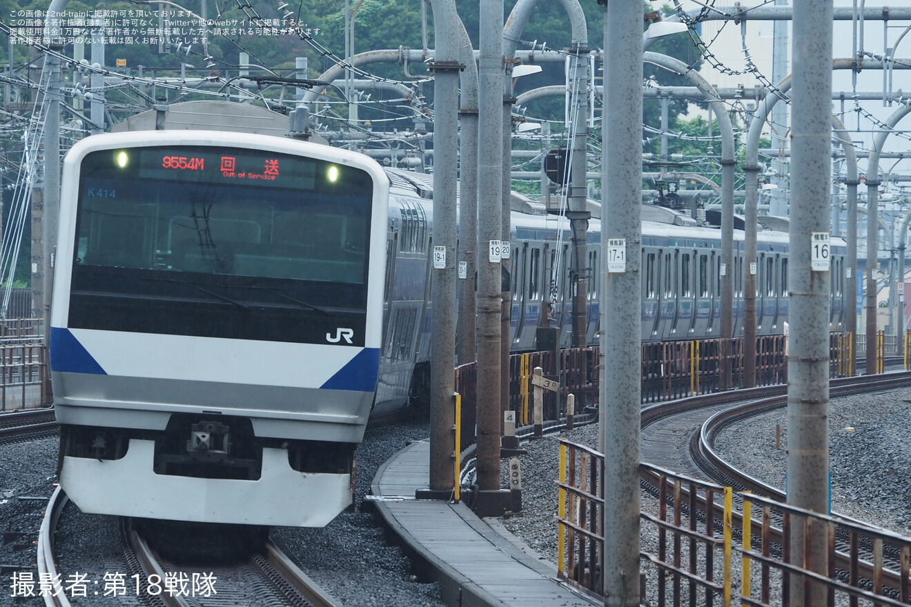 【JR東】E531系K414編成が東大宮センターから返却回送の拡大写真