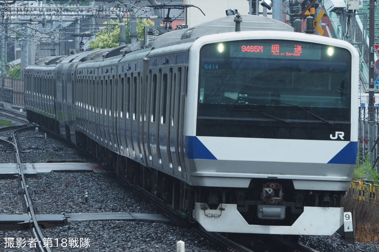 【JR東】E531系K414編成が東大宮センターから返却回送の拡大写真