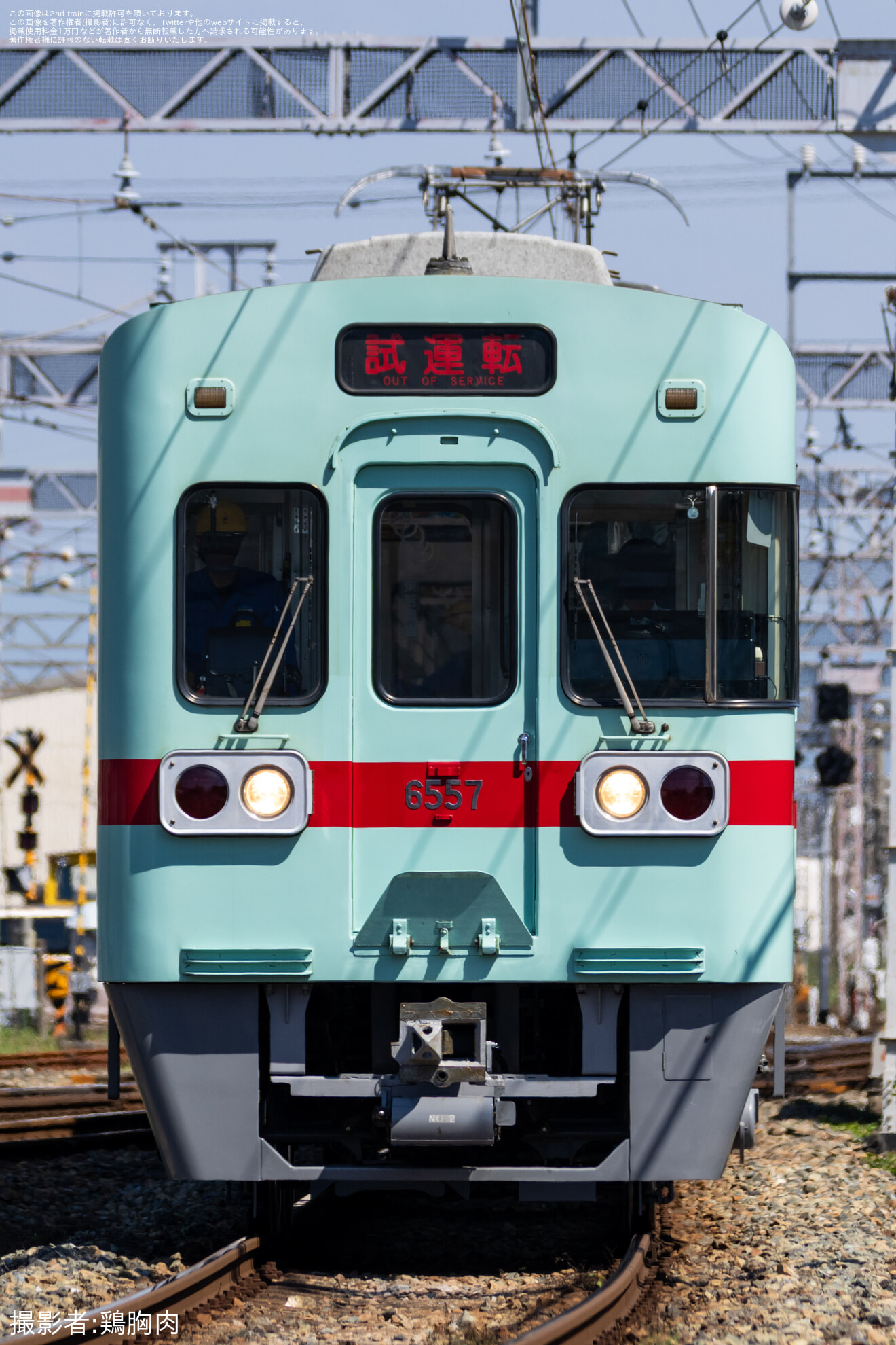 【西鉄】6050形6157F筑紫車両基地出場試運転の拡大写真