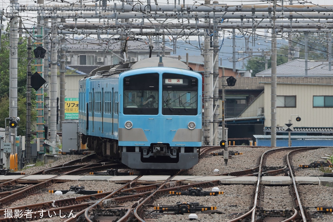 【西武】新101系251F(近江鉄道100形「湖風号」カラー)が武蔵丘へ回送の拡大写真