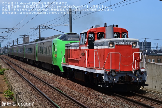 【JR北】789系HE-104＋HE-204編成が苗穂工場へ入場を不明で撮影した写真