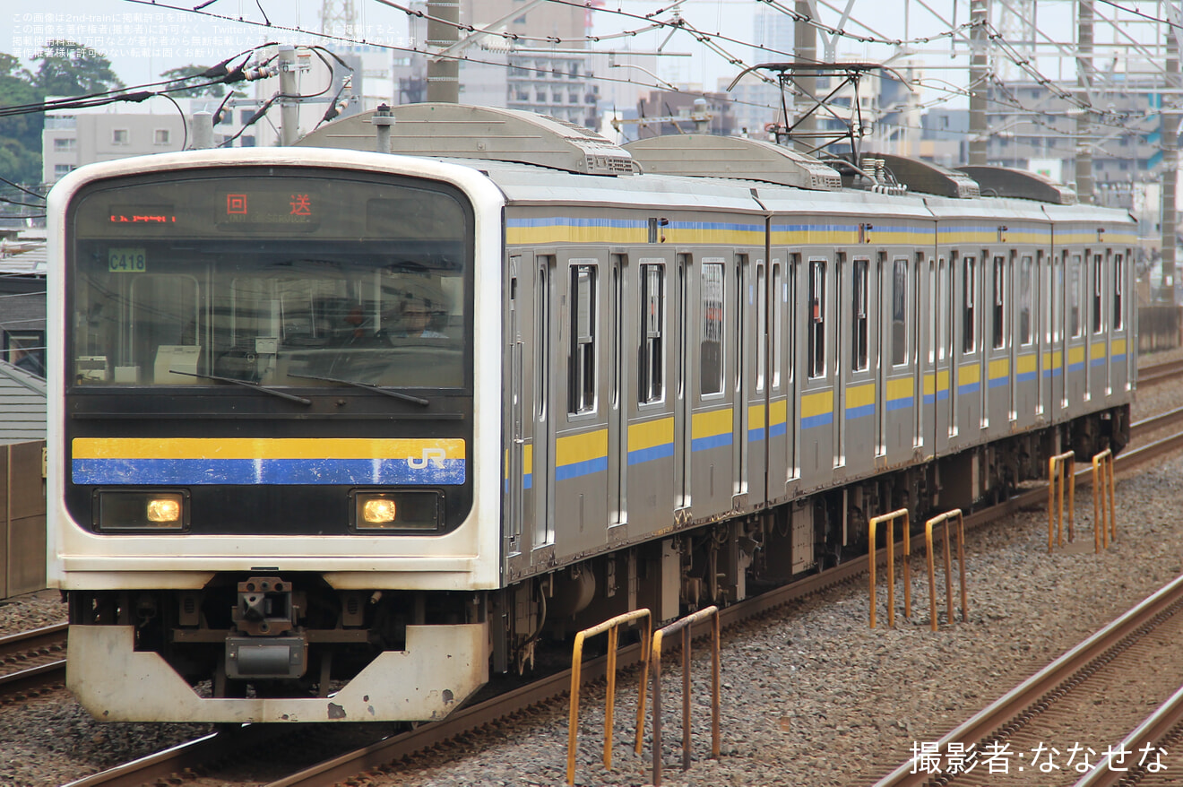 【JR東】209系マリC418編成 大宮総合車両ベース入場の拡大写真