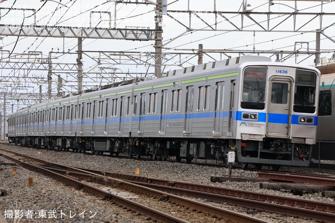 【東武】10030型11636F南栗橋工場出場試運転を不明で撮影した写真