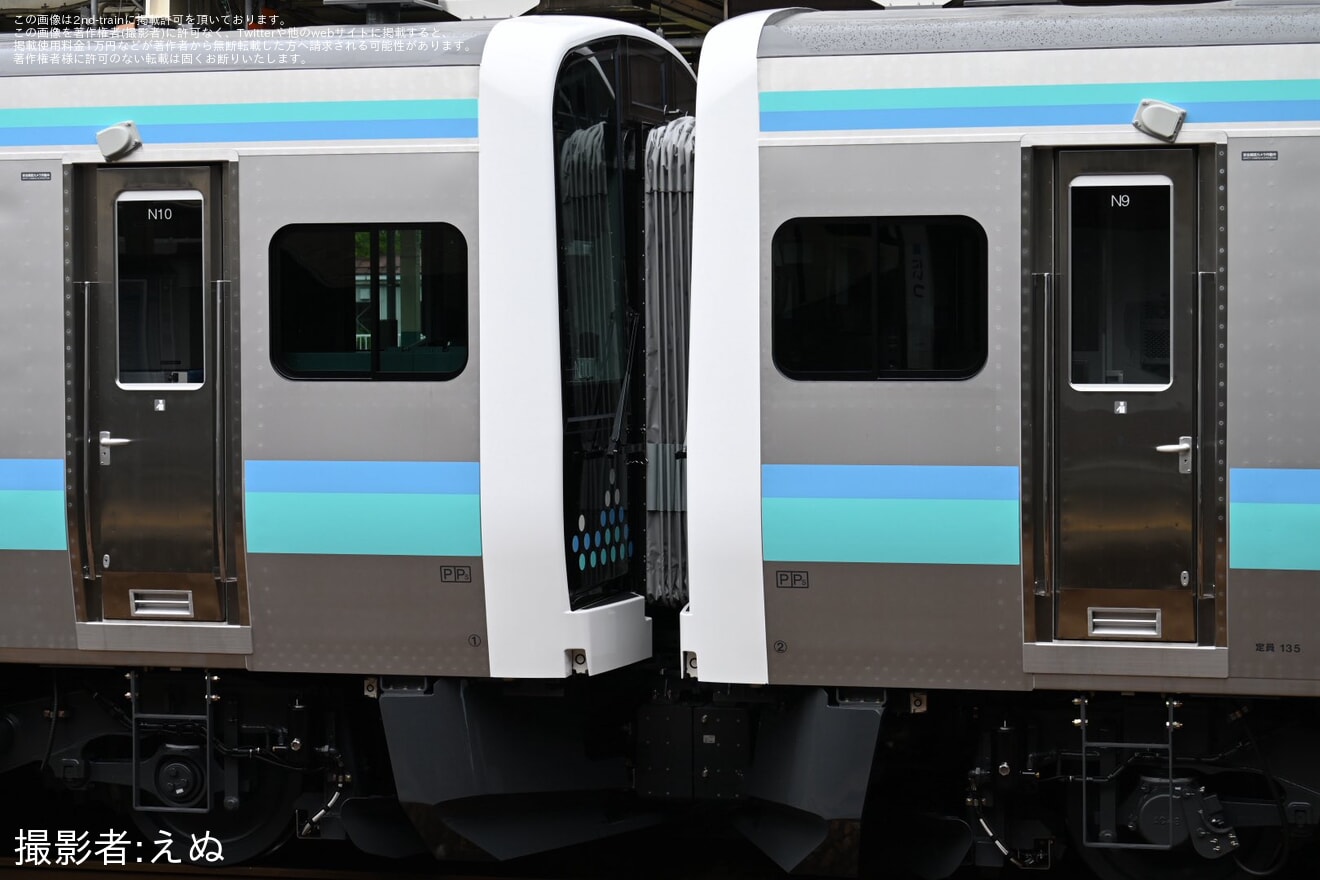 【JR東】E131系ナノN9+N10編成J-TREC新津事業所出場試運転の拡大写真