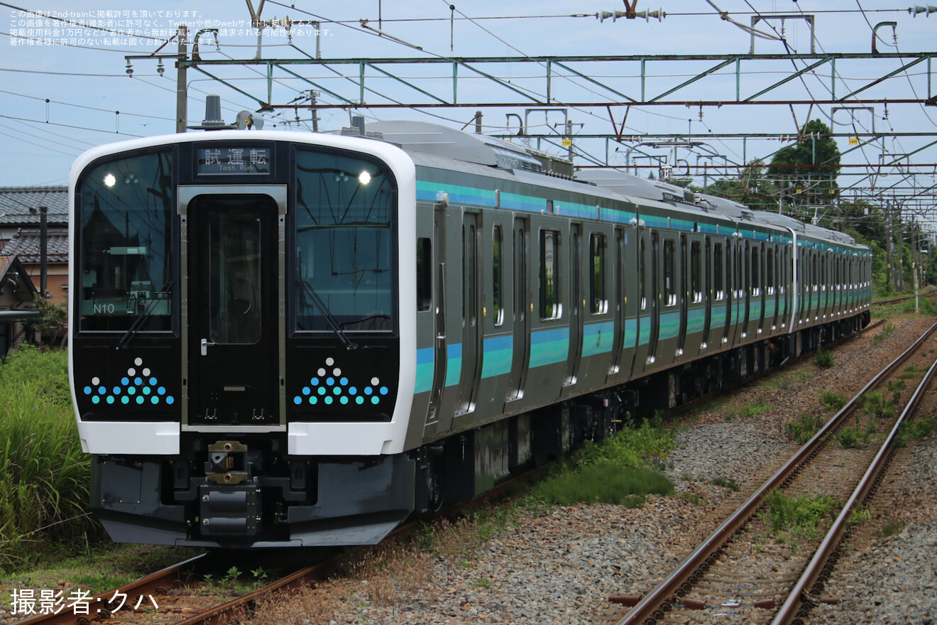 【JR東】E131系ナノN9+N10編成J-TREC新津事業所出場試運転の拡大写真