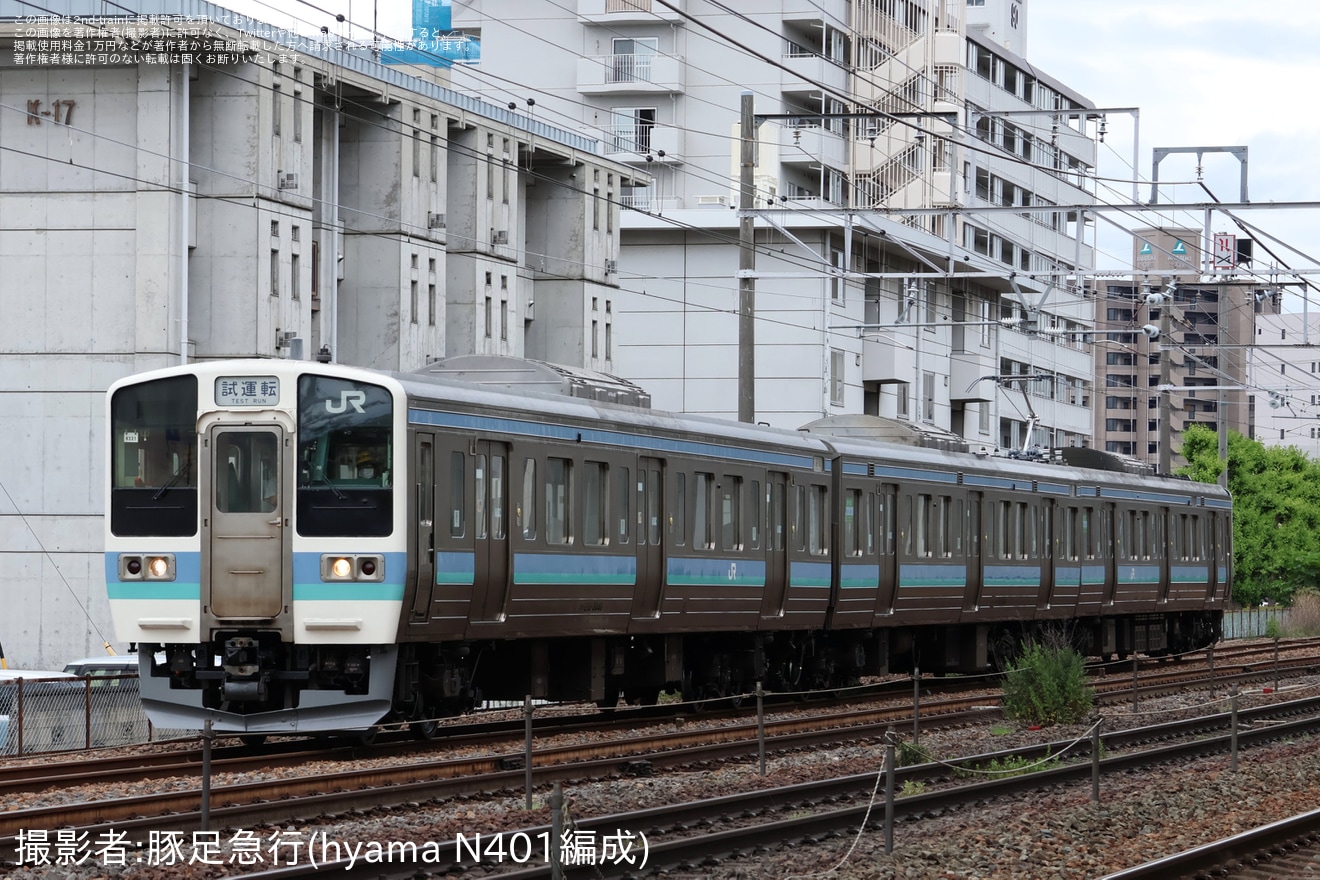 【JR東】211系3000番台N331編成が延命工事を終えて構内試運転の拡大写真