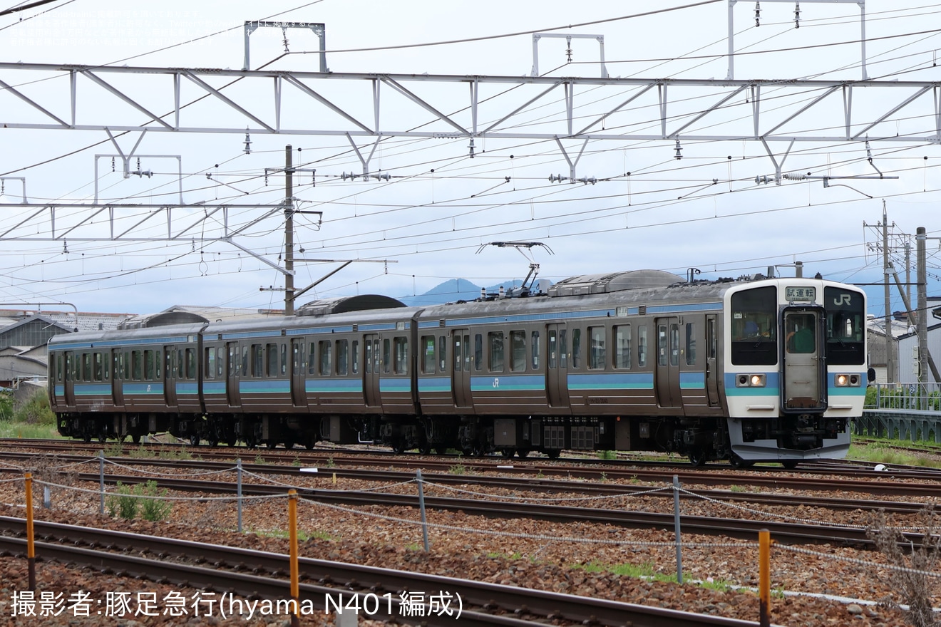 【JR東】211系3000番台N331編成が延命工事を終えて構内試運転の拡大写真