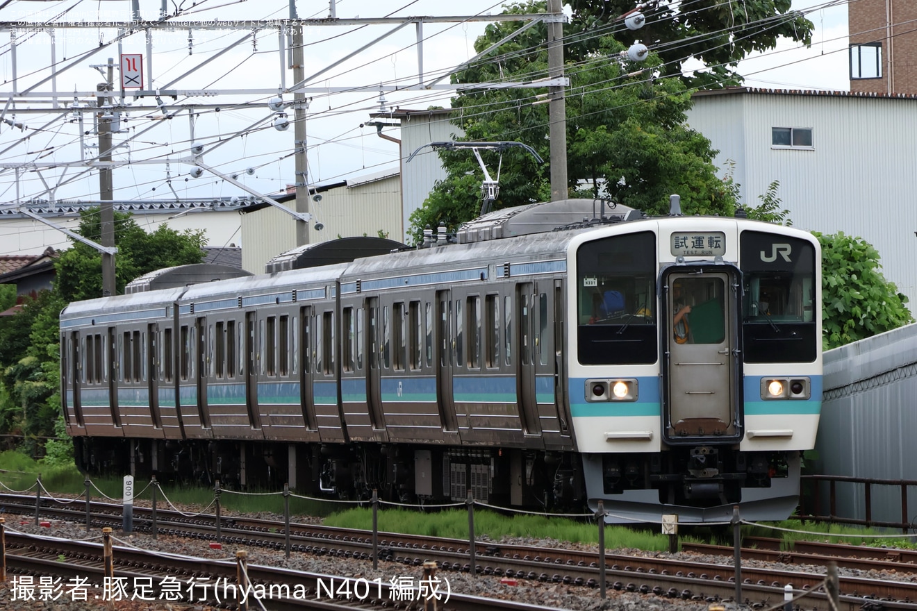 【JR東】211系3000番台N331編成が延命工事を終えて構内試運転の拡大写真