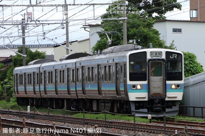 【JR東】211系3000番台N331編成が延命工事を終えて構内試運転を不明で撮影した写真