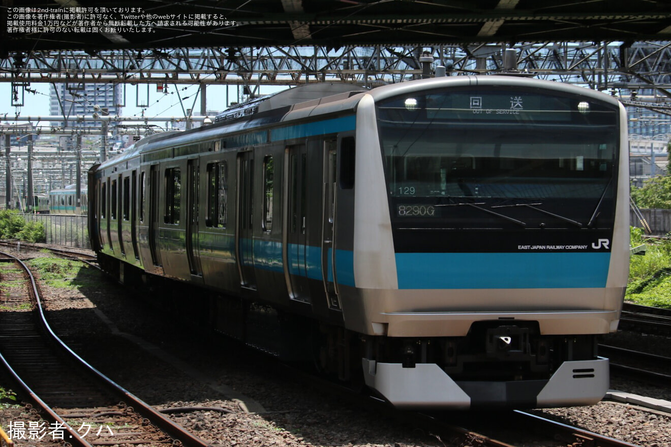 【JR東】E233系サイ129編成東京総合車両ベース出場回送の拡大写真
