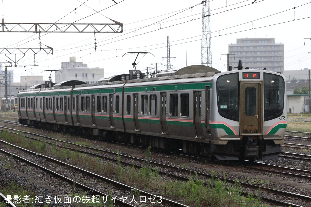 【JR東】E721系1000番台P4-5編成 郡山総合車両ベース入場回送の拡大写真