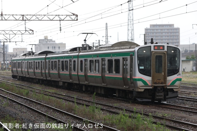 【JR東】E721系1000番台P4-5編成 郡山総合車両ベース入場回送を不明で撮影した写真
