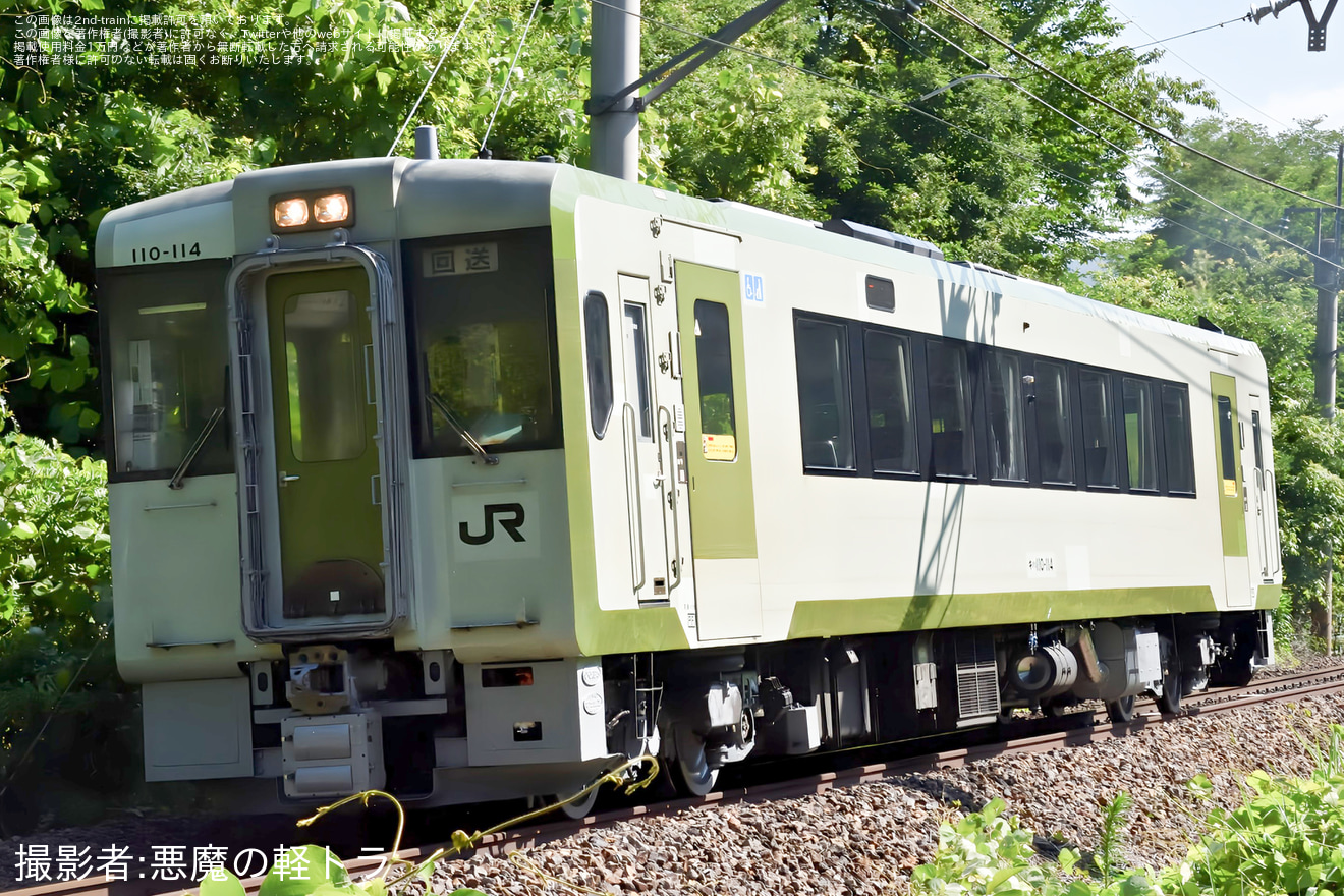 【JR東】キハ110-114が長野総合車両ベースを出場の拡大写真