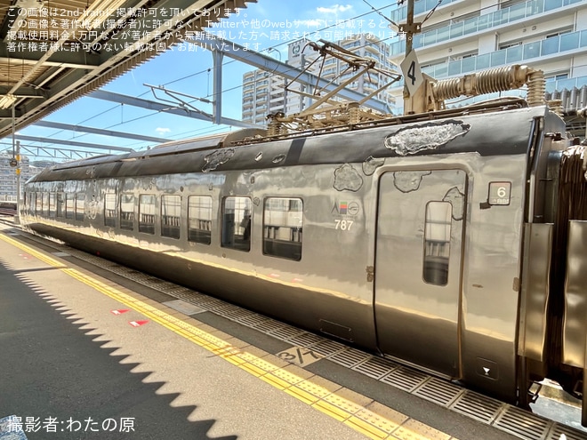 【JR九】787系BM4編成 小倉総合車両センター入場を不明で撮影した写真