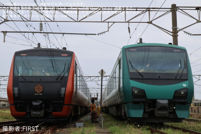 【JR東】HB-E300系4両「海里」編成 酒田駅「入換乗車体験イベント」開催を酒田駅で撮影した写真