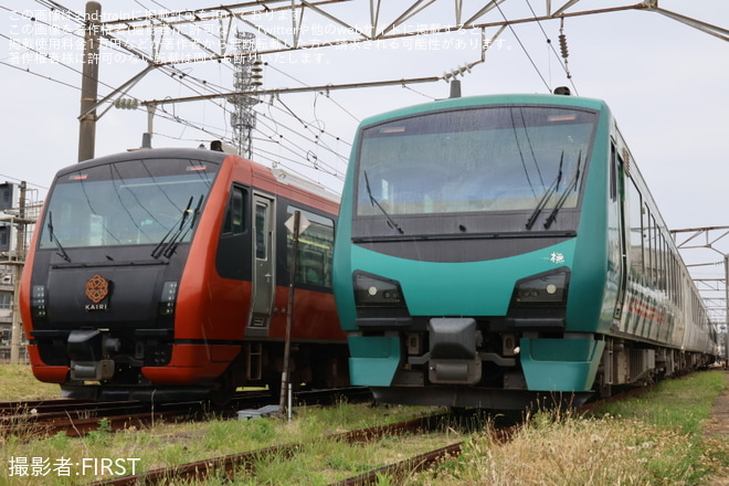 【JR東】HB-E300系4両「海里」編成 酒田駅「入換乗車体験イベント」開催を酒田駅で撮影した写真