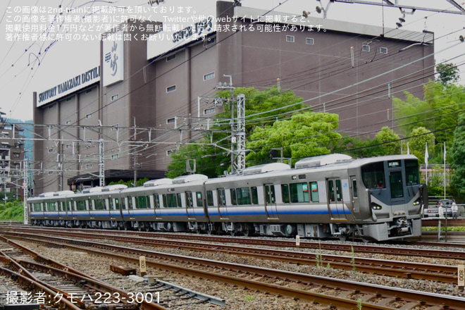 【JR西】225系HF406編成吹田総合車両所本所出場試運転を島本～山崎間で撮影した写真