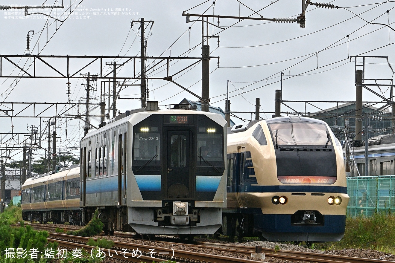 JR東】583系カラーとなったE653系U-101編成が秋田総合車両ベース構内