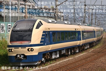 【JR東】583系カラーとなったE653系U-101編成が秋田総合車両ベース構内試運転