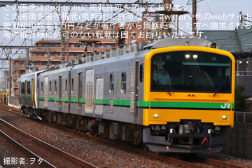 【JR東】E493系牽引によるキハE130-107郡山総合車両ベース出場配給