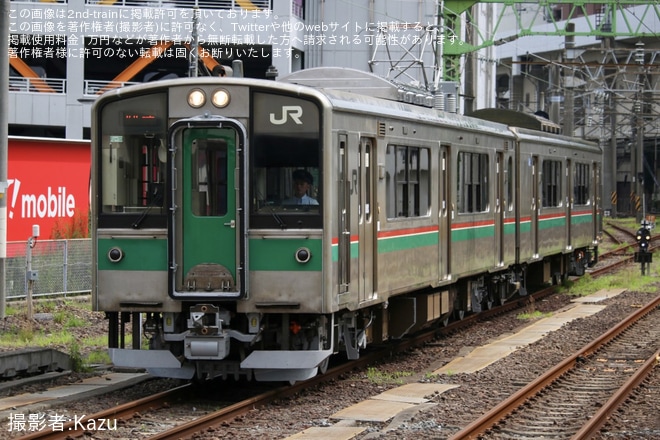 【JR東】701系F2-19編成が郡山総合車両ベースを出場を不明で撮影した写真