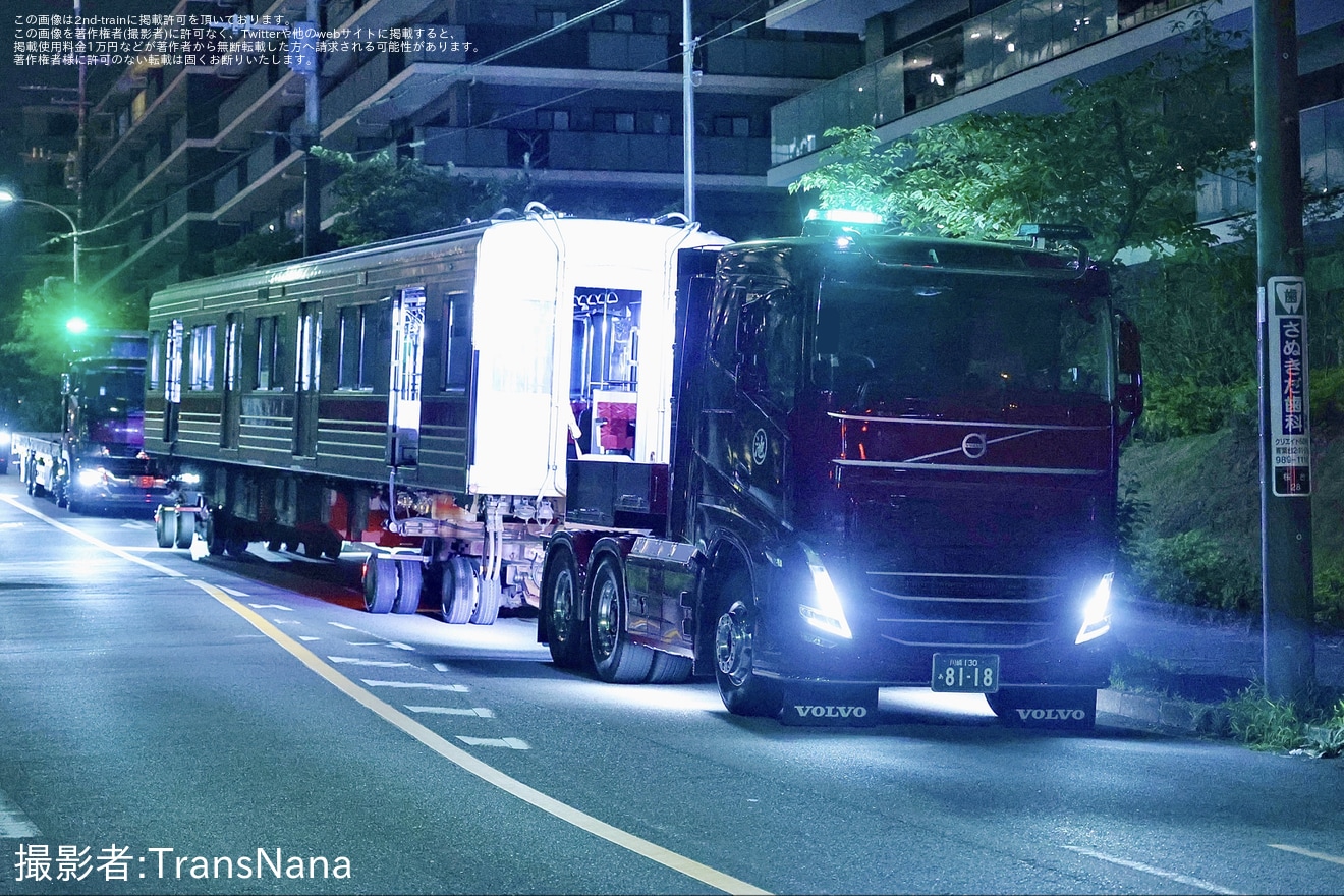 【東急】9000系デハ9411・デハ9412が長津田車両工場から陸送の拡大写真