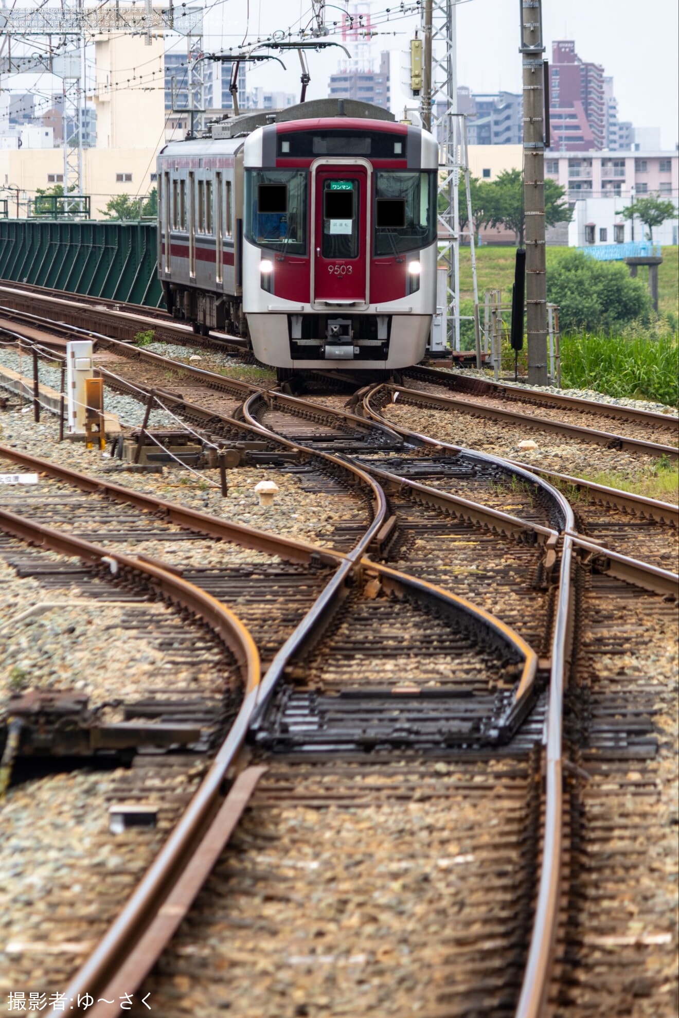 【西鉄】9000形9103Fが甘木線で入線確認試運転の拡大写真