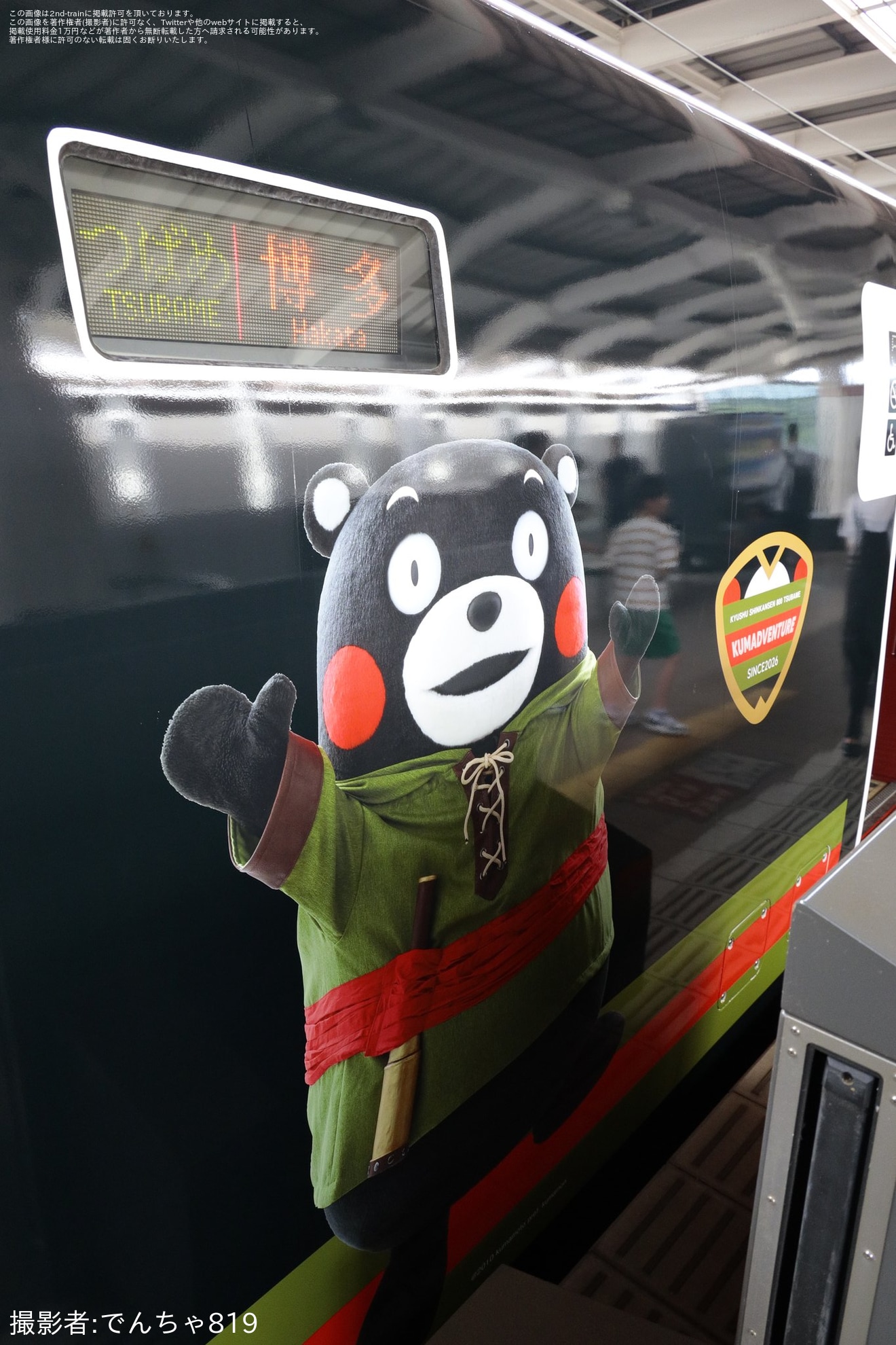 【JR九】800系U006編成「くまモンアドベンチャー号」運行開始の拡大写真