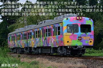     【上毛】「前橋ウィッチーズ」ラッピングの700形713Fが重要部検査を終えて試運転