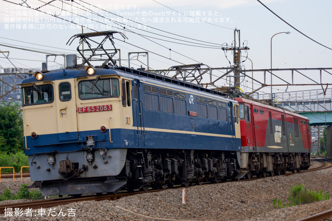 【JR貨】EH500-72 大宮車両所へ入場を梶ヶ谷タ～府中本町間で撮影した写真