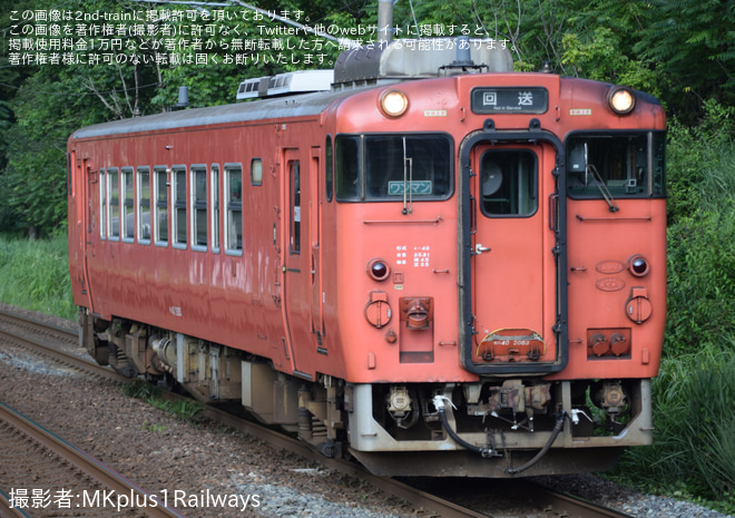 【JR西】キハ40-2083が後藤総合車両所本所へ入場回送を南今庄駅で撮影した写真