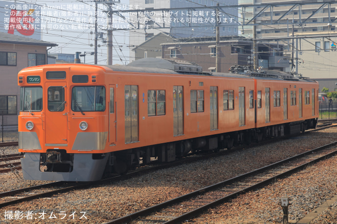 【近江】200形203Fオレンジ色(元2417F) 彦根工場出場試運転を彦根駅で撮影した写真