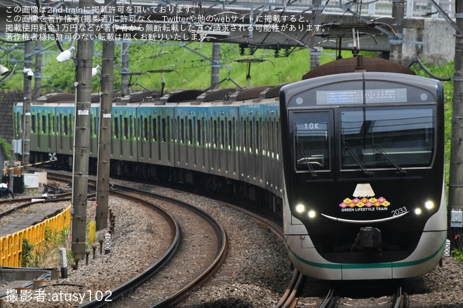 【東急】2020系ラッピング車両「GREEN LIFESTYLE TRAIN」運行開始を不明で撮影した写真