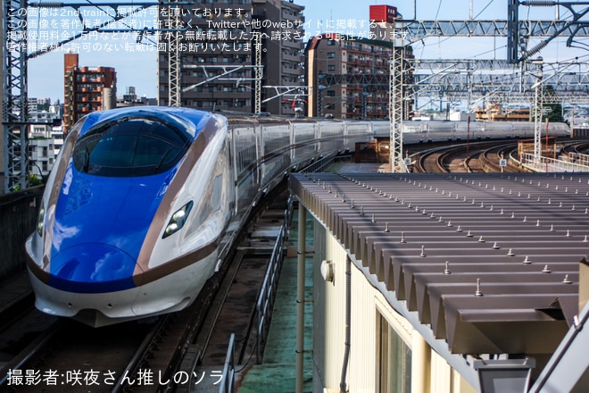 【JR東】E7系F11編成が全般検査を終えて出場試運転を不明で撮影した写真