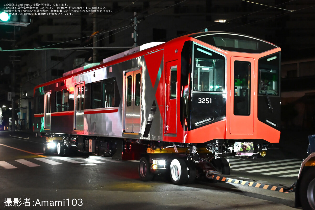 【阪神】3000系3201Fのうち3201・3051が尼崎車庫へ陸送の拡大写真