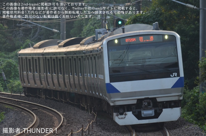 【JR東】E531系K468編成が郡山総合車両センターを出場を不明で撮影した写真