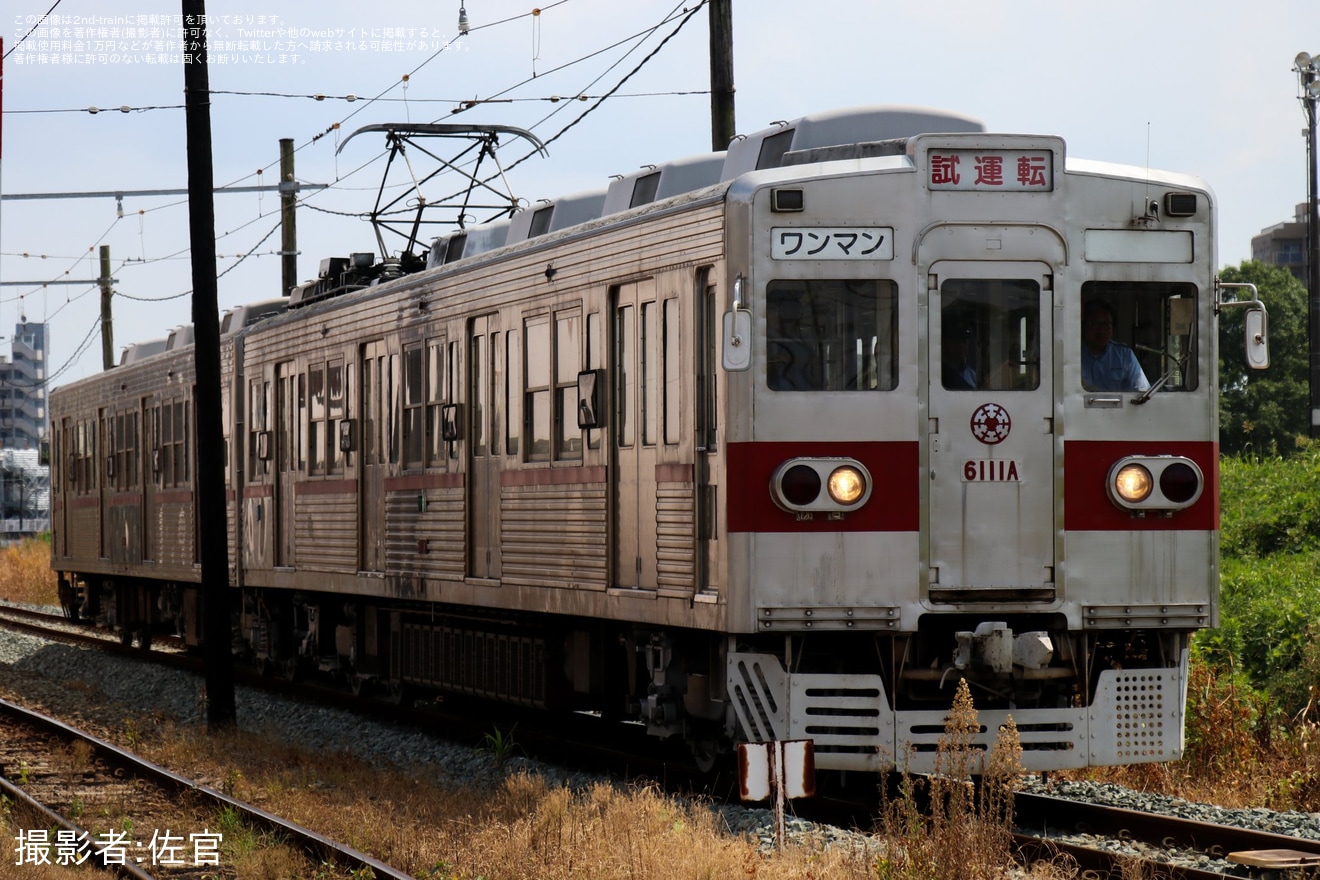 【熊電】6000形6111編成(6111A)が構内試運転の拡大写真