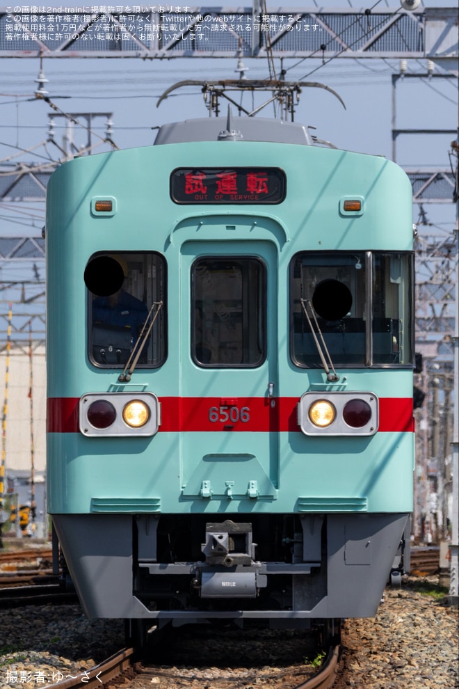 【西鉄】6000形6006Fが重要部検査・ワンマン化対応工事を終えて試運転（2枚目）