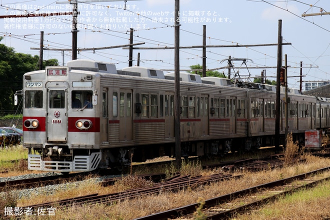 【熊電】6000形6111編成(6111A)が構内試運転（2枚目）