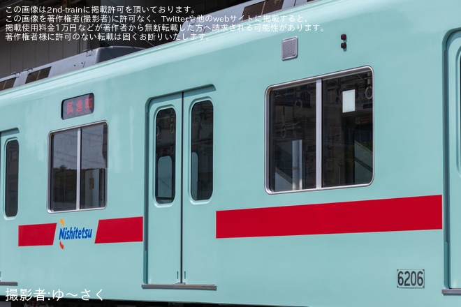 【西鉄】6000形6006Fが重要部検査・ワンマン化対応工事を終えて試運転（4枚目）