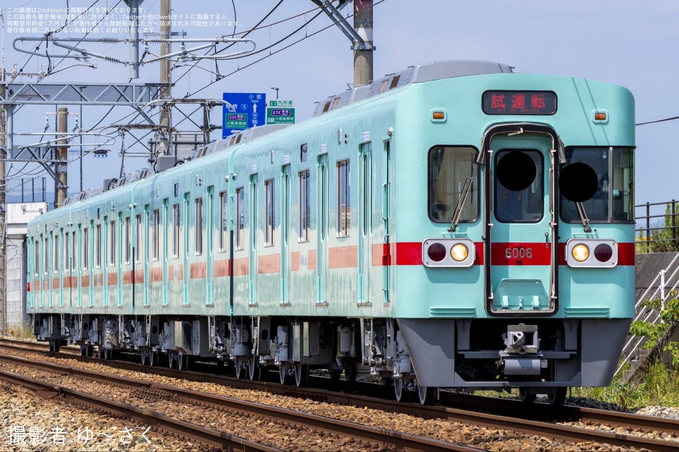 【西鉄】6000形6006Fが重要部検査・ワンマン化対応工事を終えて試運転の拡大写真