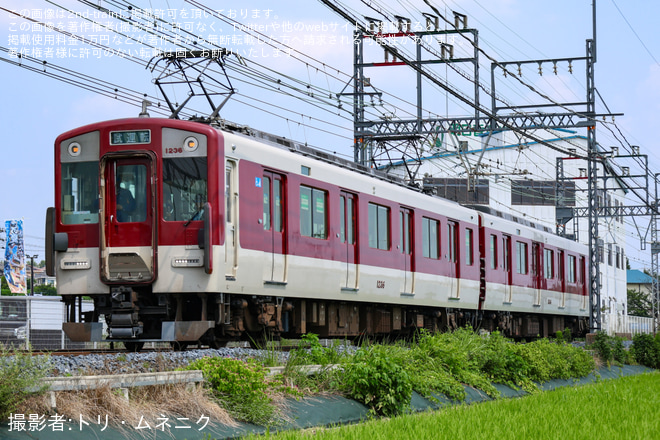 【近鉄】1233系VE36が高安検修センター出場試運転を五位堂～築山間で撮影した写真