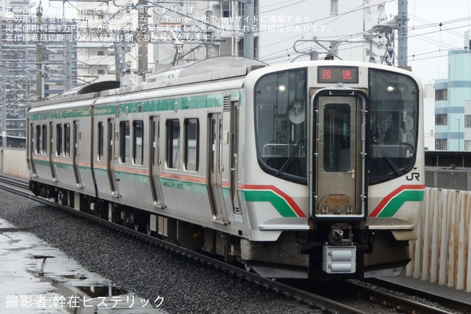 【JR東】E721系P-14編成が郡山総合車両ベースを出場し回送を不明で撮影した写真