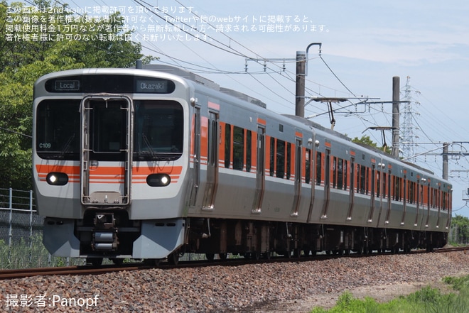 【JR海】315系C109編成がおいでんまつりに伴い愛知環状鉄道線で運転を不明で撮影した写真
